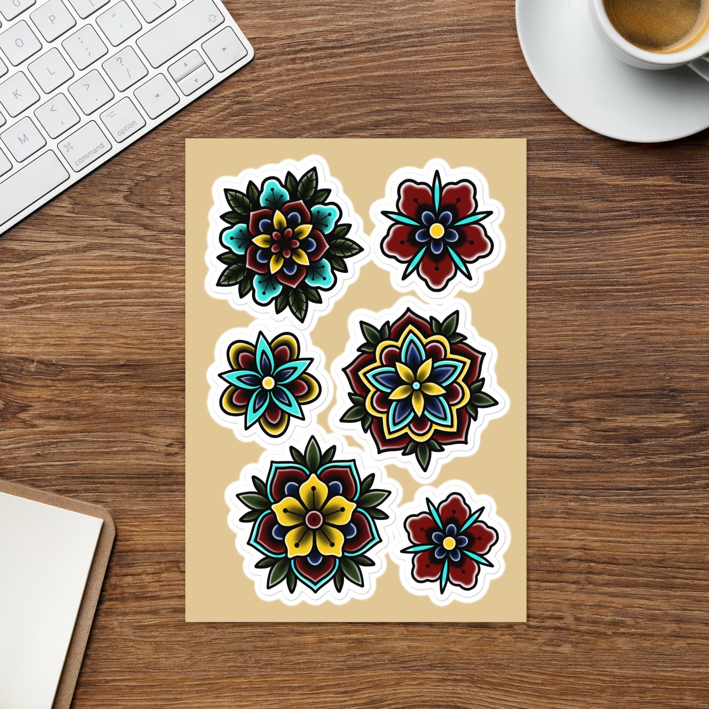 American Traditional Mandala Sticker Sheet