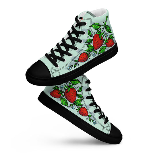 Strawberries Women’s High Top Canvas Shoes