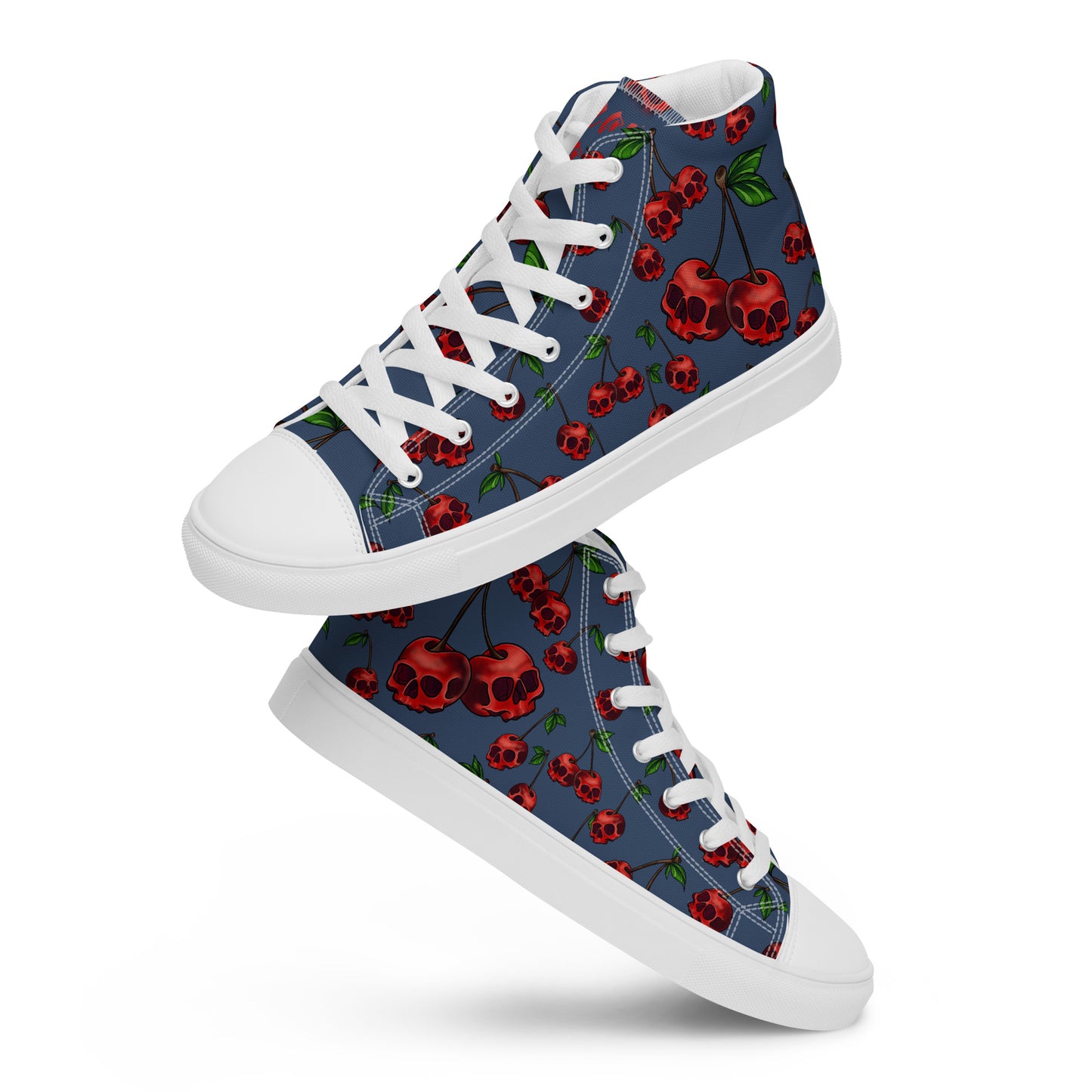 Skull Cherries Women’s High Top Canvas Shoes