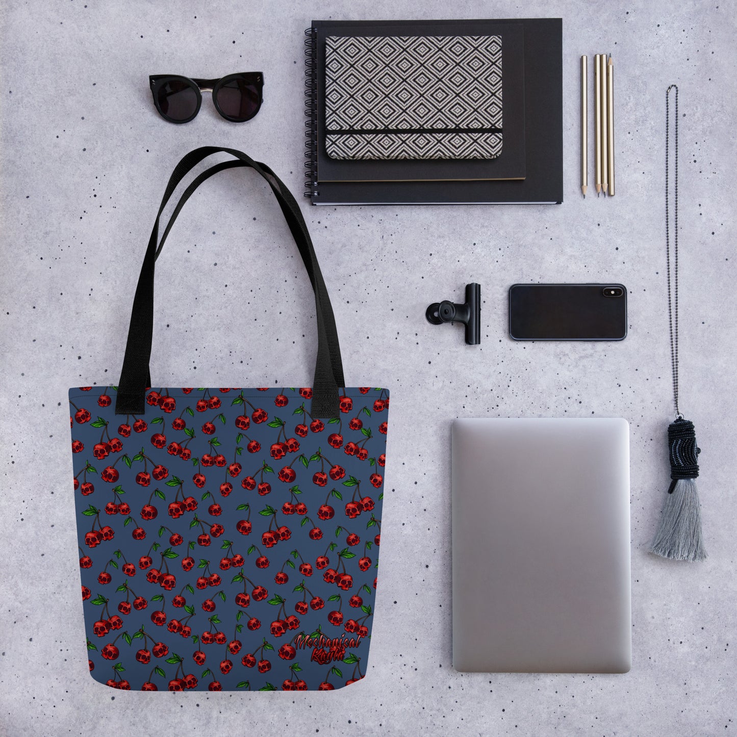 Skull Cherries Tote Bag